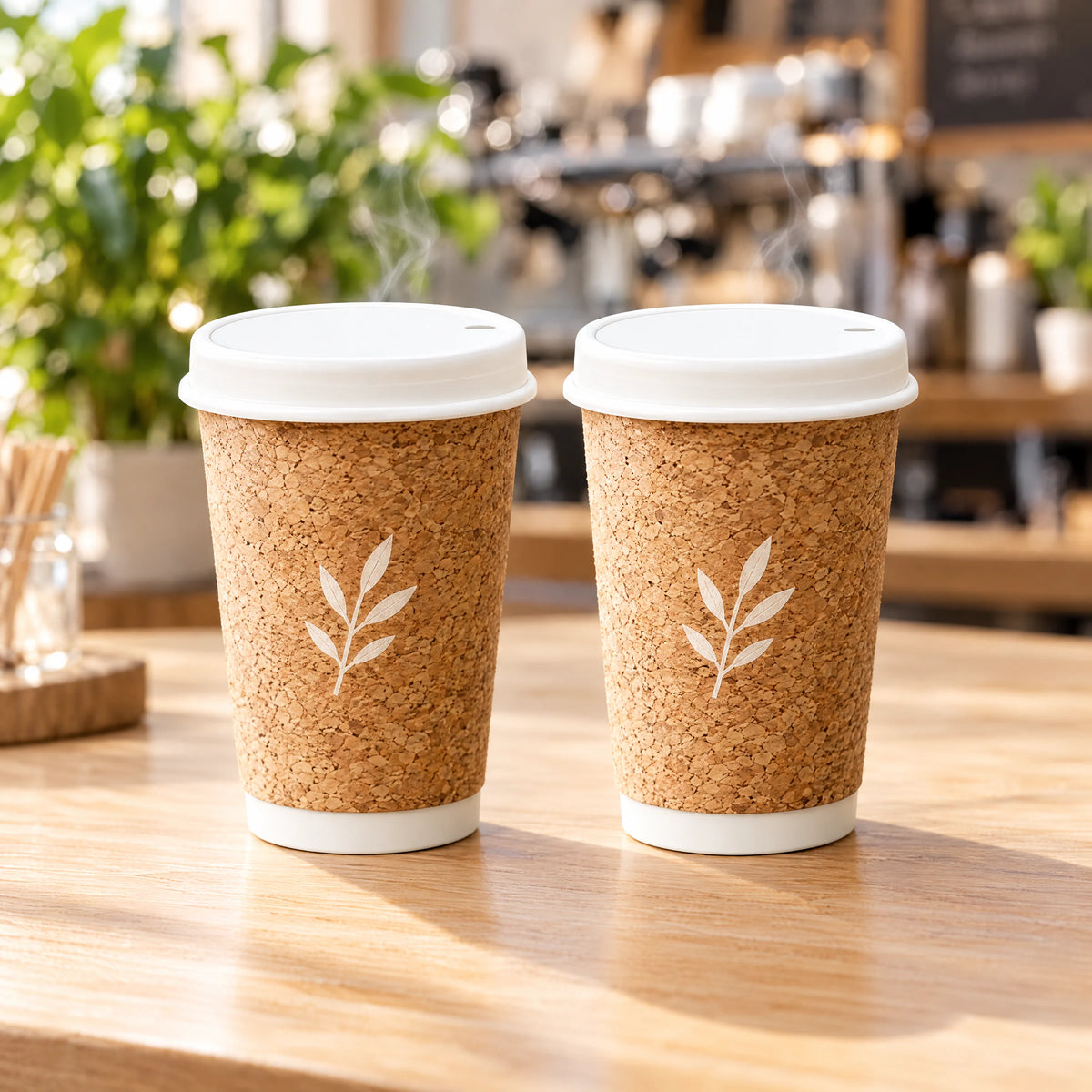 Custom Cork Coffee Cups with Logo