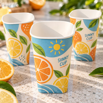 Custom Square Bottom Paper Cups
