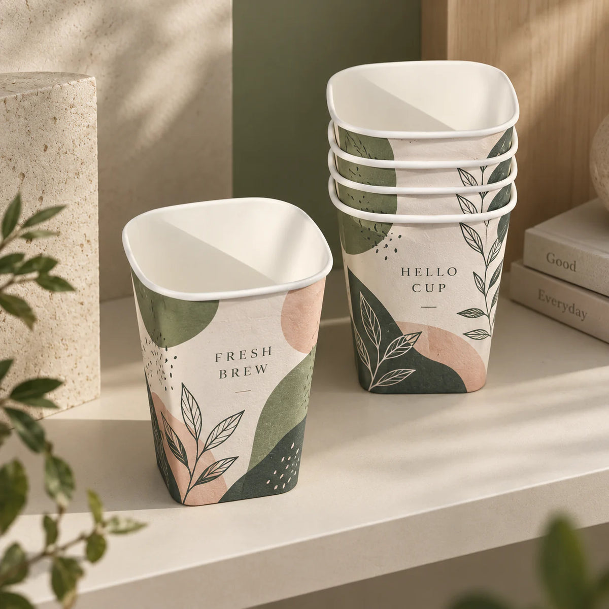 Custom Square Bottom Paper Cups
