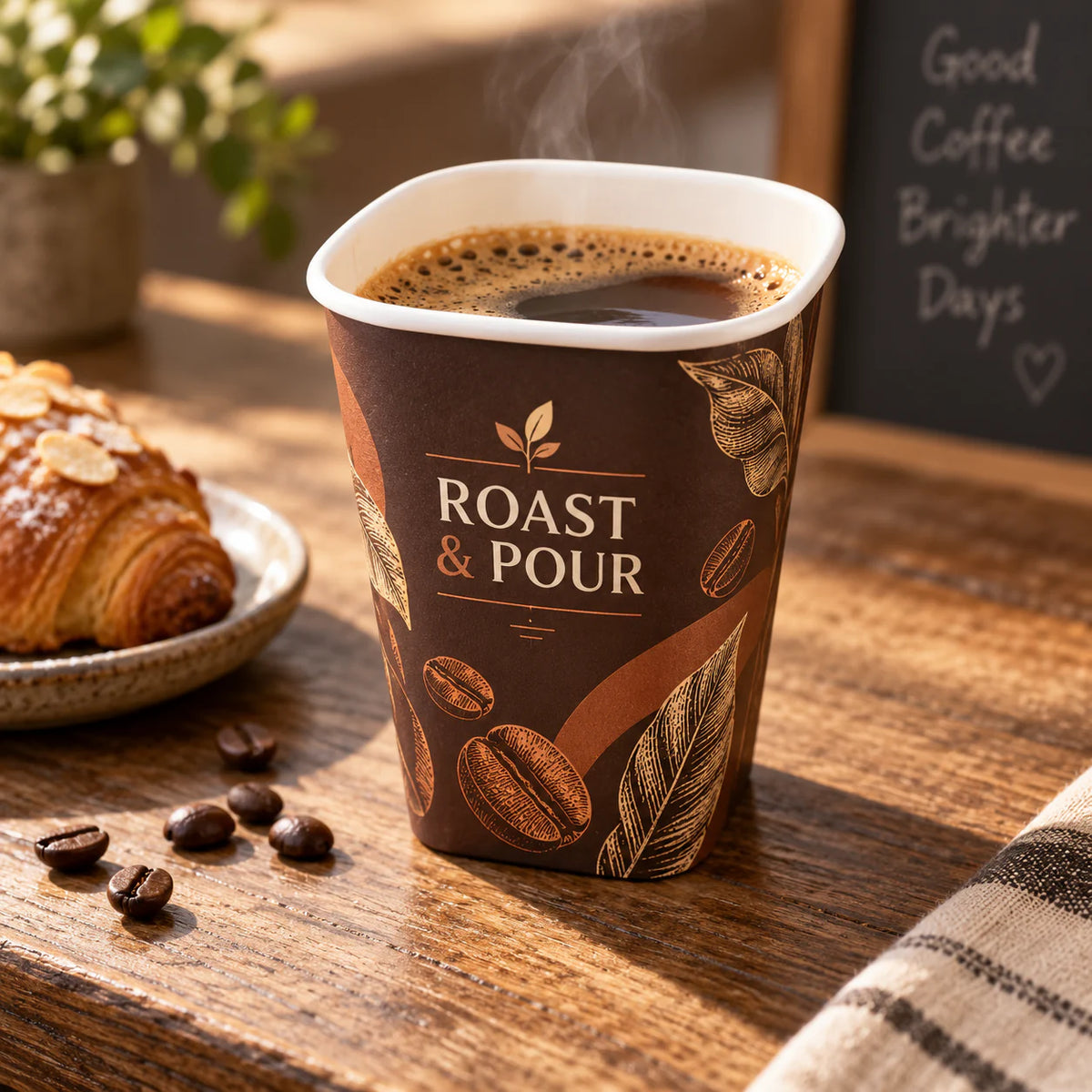 Custom Square Bottom Paper Cups