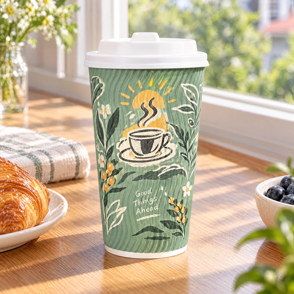 Custom Ripple Wall Coffee Cups