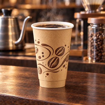 Custom Kraft Double Wall Coffee Cups