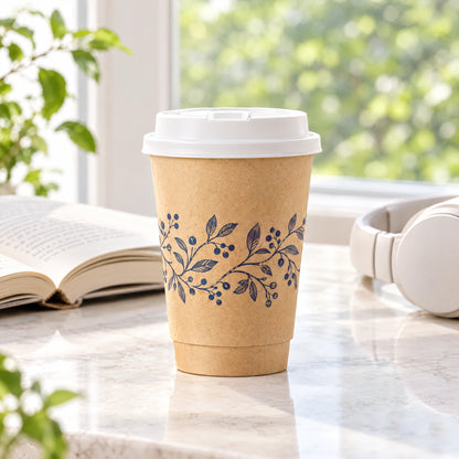 Custom Kraft Double Wall Coffee Cups