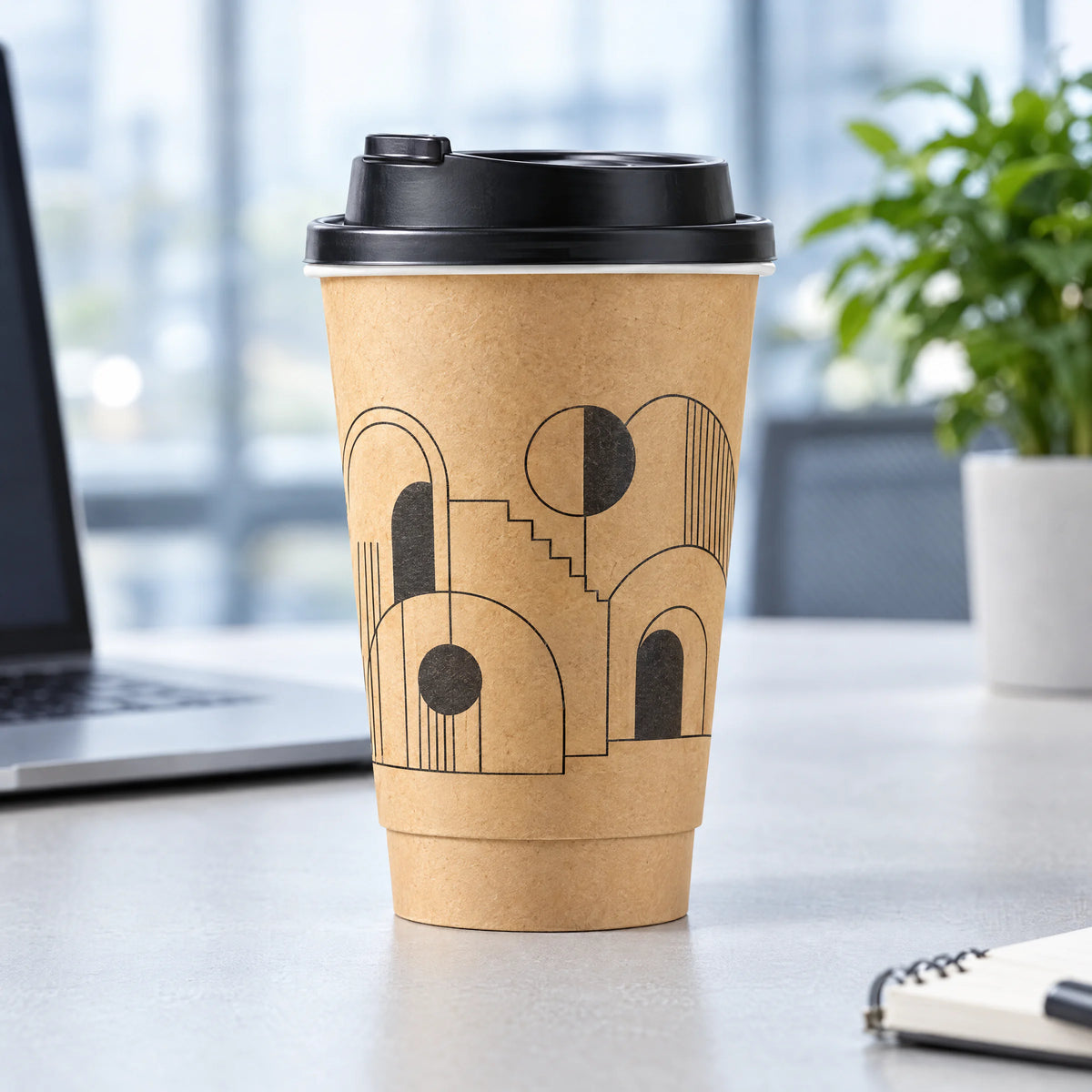 Custom Kraft Double Wall Coffee Cups