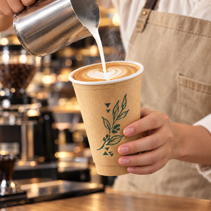 Custom Kraft Double Wall Coffee Cups
