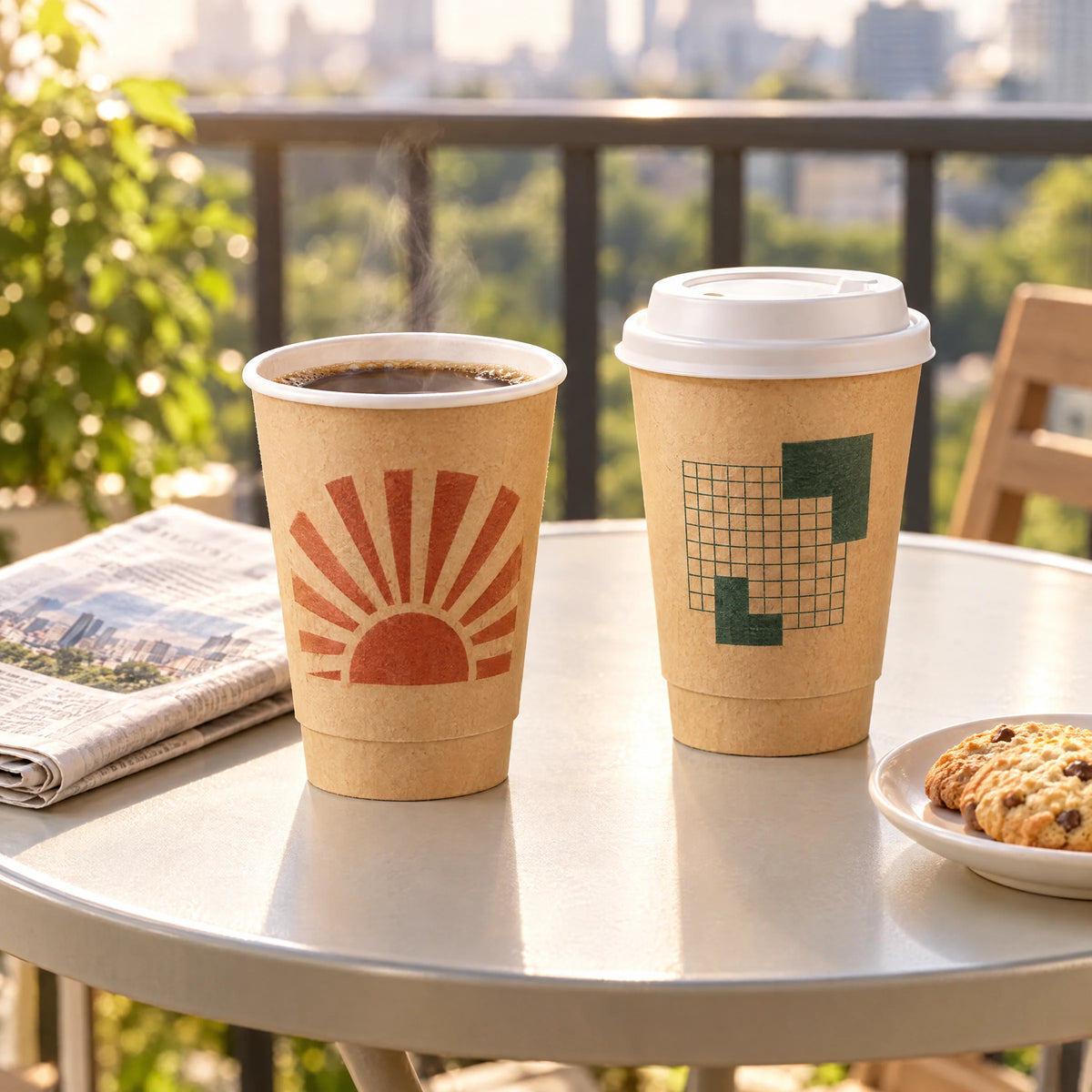 Custom Kraft Double Wall Coffee Cups