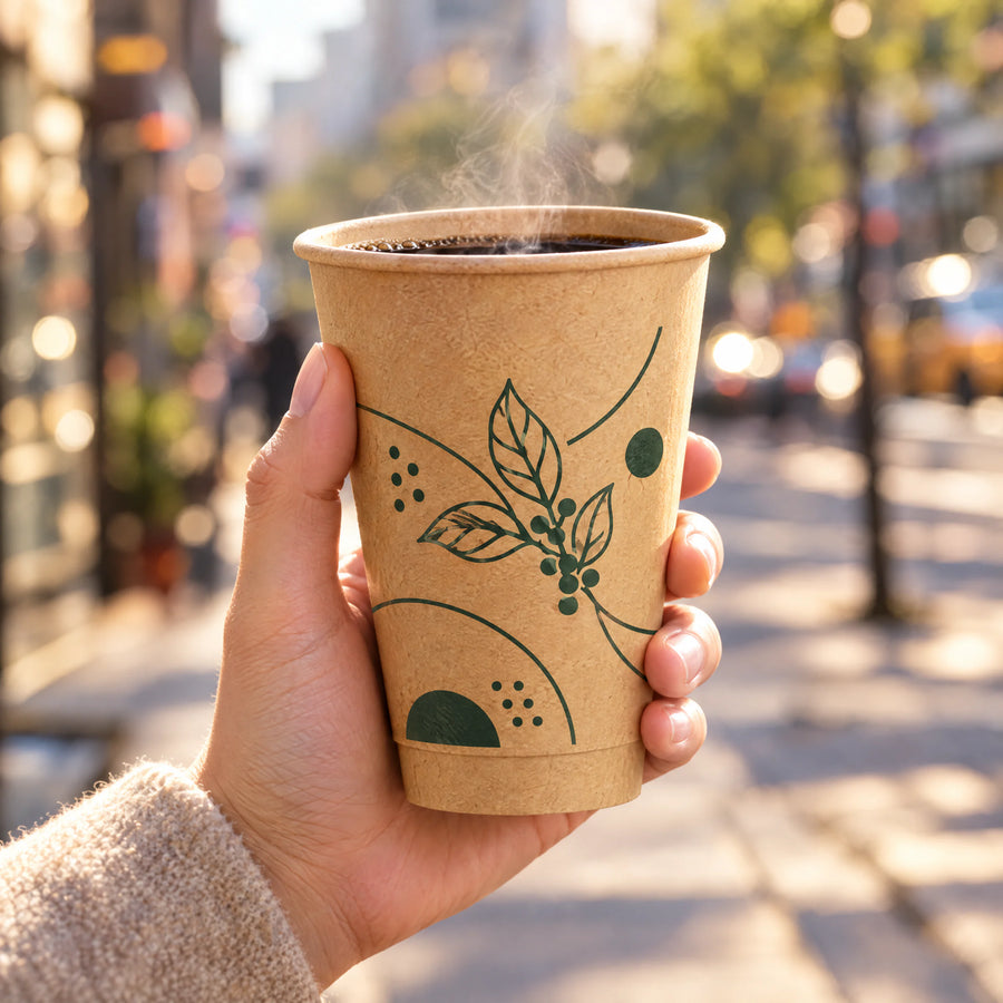 Custom Single Wall Kraft Coffee Cups